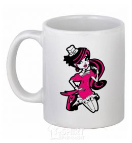 Ceramic mug Draculaura in a hat White фото