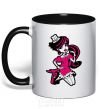 Mug with a colored handle Draculaura in a hat black фото
