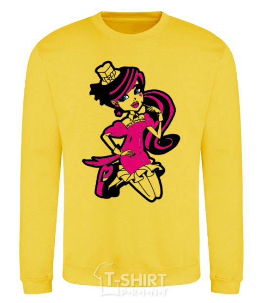 Sweatshirt Draculaura in a hat yellow фото