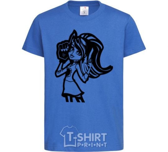 Kids T-shirt Frankie Stein with the glove royal-blue фото