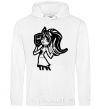 Men`s hoodie Frankie Stein with the glove White фото