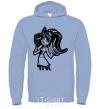 Men`s hoodie Frankie Stein with the glove sky-blue фото