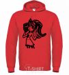 Men`s hoodie Frankie Stein with the glove bright-red фото