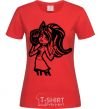 Women's T-shirt Frankie Stein with the glove red фото