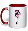 Mug with a colored handle Happy Draculaura red фото