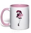 Mug with a colored handle Happy Draculaura light-pink фото