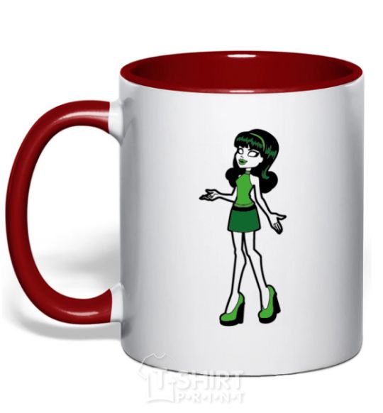 Mug with a colored handle Skara Screams red фото
