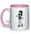 Mug with a colored handle Skara Screams light-pink фото