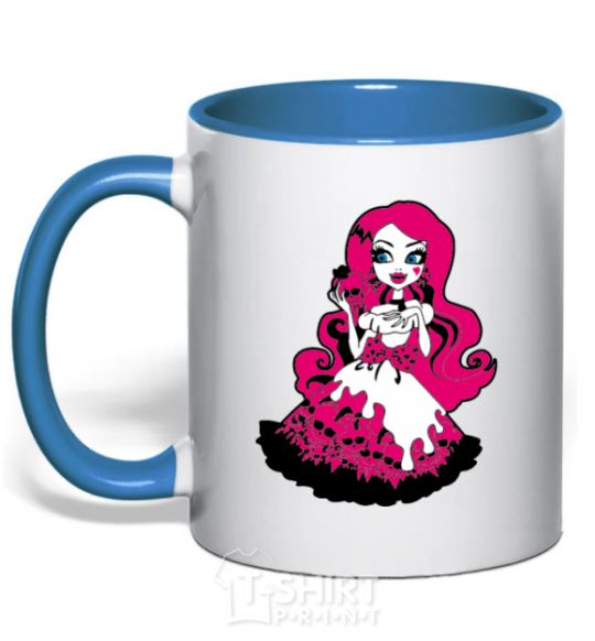 Mug with a colored handle Draculaura the princess royal-blue фото