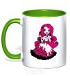 Mug with a colored handle Draculaura the princess kelly-green фото