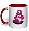 Mug with a colored handle Draculaura the princess red фото