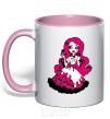 Mug with a colored handle Draculaura the princess light-pink фото