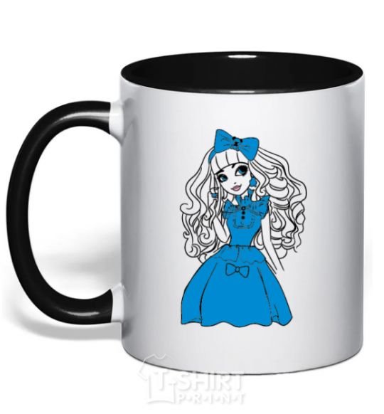 Mug with a colored handle Blondie Lox black фото