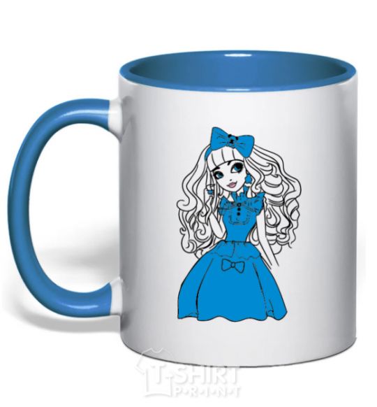Mug with a colored handle Blondie Lox royal-blue фото