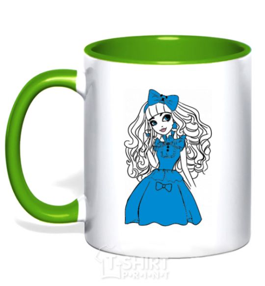 Mug with a colored handle Blondie Lox kelly-green фото