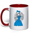 Mug with a colored handle Blondie Lox red фото