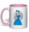 Mug with a colored handle Blondie Lox light-pink фото