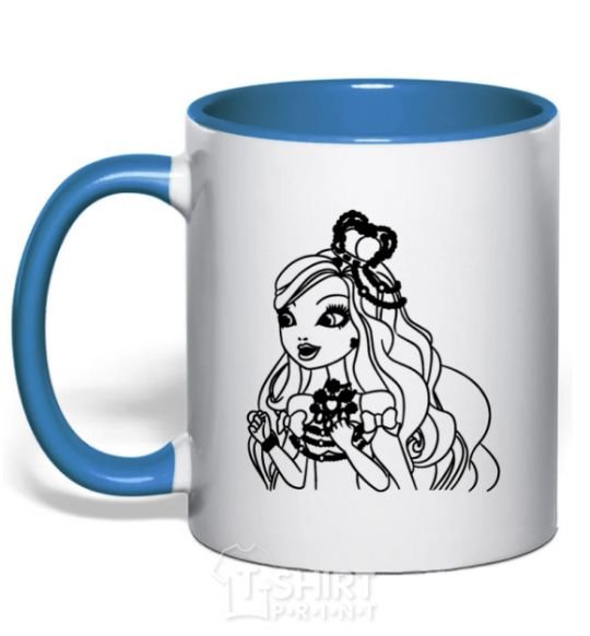 Mug with a colored handle Apple White Snow White's daughter royal-blue фото