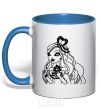 Mug with a colored handle Apple White Snow White's daughter royal-blue фото