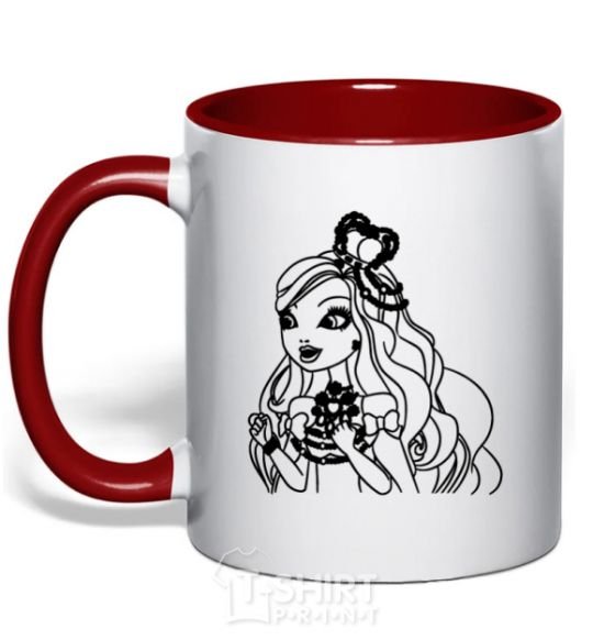 Mug with a colored handle Apple White Snow White's daughter red фото