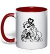 Mug with a colored handle Apple White Snow White's daughter red фото