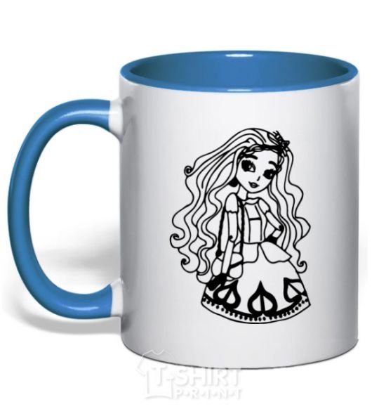 Mug with a colored handle Cedar Wood royal-blue фото