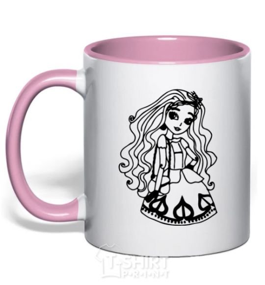 Mug with a colored handle Cedar Wood light-pink фото
