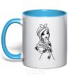 Mug with a colored handle Poppy O'Hara sky-blue фото