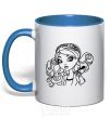 Mug with a colored handle Medellin Hetter with a mouse royal-blue фото