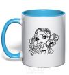 Mug with a colored handle Medellin Hetter with a mouse sky-blue фото