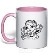 Mug with a colored handle Medellin Hetter with a mouse light-pink фото