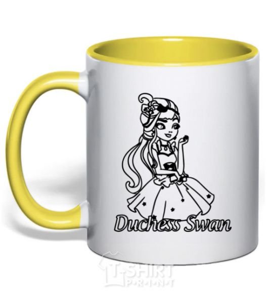 Mug with a colored handle Duchess Swan yellow фото