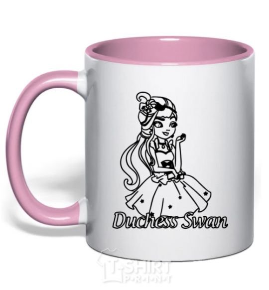 Mug with a colored handle Duchess Swan light-pink фото