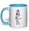 Mug with a colored handle Ashlynn Ella sky-blue фото