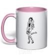 Mug with a colored handle Ashlynn Ella light-pink фото