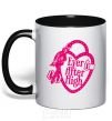 Mug with a colored handle Logo Ever After High black фото