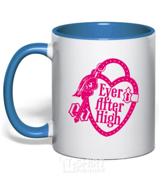 Mug with a colored handle Logo Ever After High royal-blue фото