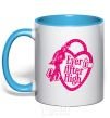 Mug with a colored handle Logo Ever After High sky-blue фото