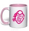 Mug with a colored handle Logo Ever After High light-pink фото