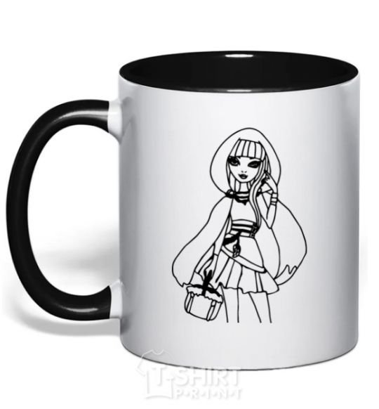 Mug with a colored handle Cerise Hood black фото