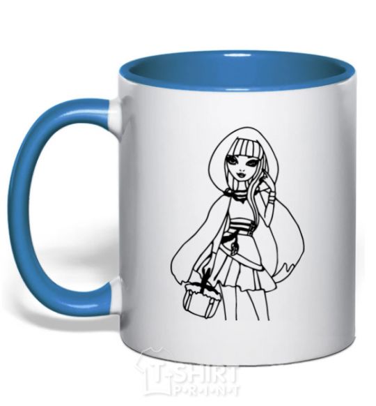 Mug with a colored handle Cerise Hood royal-blue фото