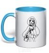 Mug with a colored handle Cerise Hood sky-blue фото