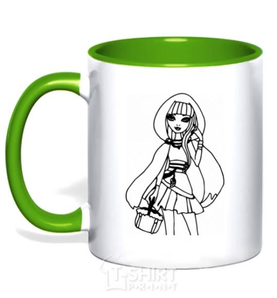 Mug with a colored handle Cerise Hood kelly-green фото