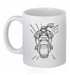 Чашка керамическая Черепашка-Ниндзя на мотоцикле Белый фото