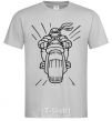 Men's T-Shirt Ninja Turtle on a motorcycle grey фото