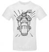 Men's T-Shirt Ninja Turtle on a motorcycle White фото