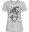 Women's T-shirt Ninja Turtle on a motorcycle grey фото