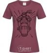 Women's T-shirt Ninja Turtle on a motorcycle burgundy фото
