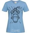 Women's T-shirt Ninja Turtle on a motorcycle sky-blue фото