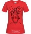 Women's T-shirt Ninja Turtle on a motorcycle red фото